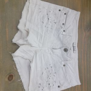 White denim shorts